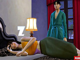 ลูกชายขั้นตอน fucks แม่ชาวเกาหลีทวารหนักและแม่เกาหลีในช่องคลอดแม่และลูกชายร่วมเพศ