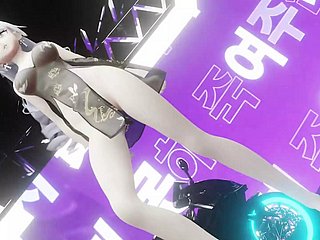 Sexy Anime Main Blinking + Muted Undressing (3D HENTAI)
