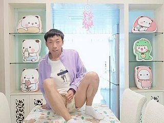 Asian cute boy country estate eating-house moaning masturbating interjection grinding cum