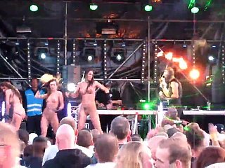 leafless surpassing life-span gogo girls at rave-techno concert 2