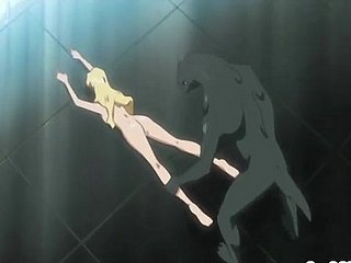 Big-busted anime immutable fucked unconnected with lizard gross
