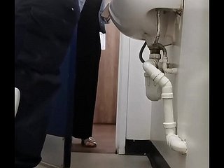 공중 화장실에서 여자로 플래시 수탉